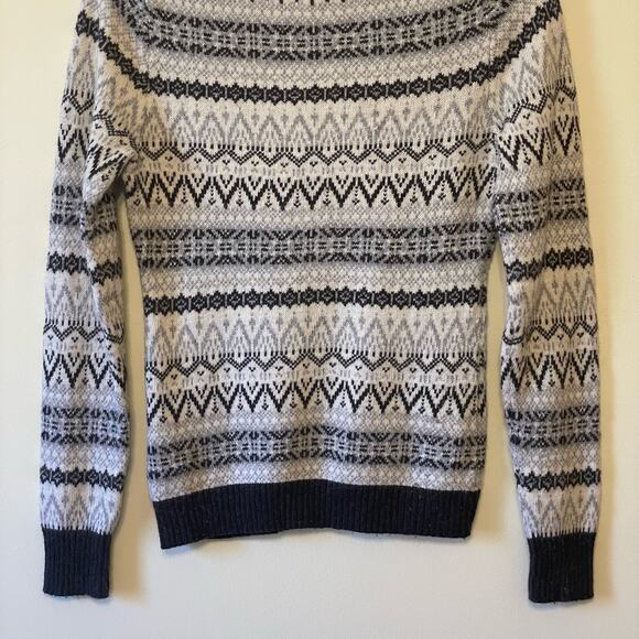 H&M L.O.G.G. Small long sleeve sweater pullover festive white stripe knit alpaca - Picture 7 of 8